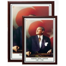 Atatürk Resmi Milli Levha Çerceveli 35x50